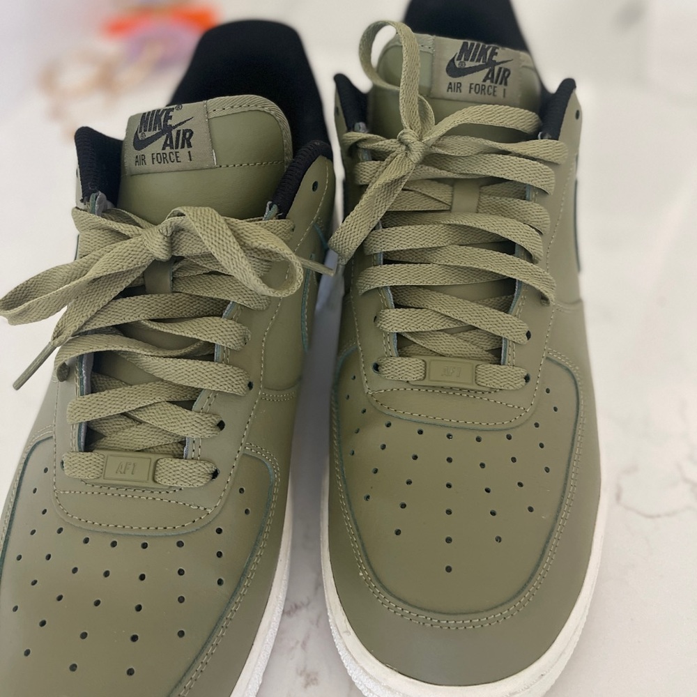 Custom Air Force ones hunter green and sail White